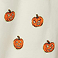 View Men's Glowing Pumpkins Two Piece Pajama Set White swatch with scattered orange jack-o'-lantern faces