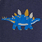 View Baby & Toddler Boys Stegosaurus Pullover Sweatshirt Blue stegosaurus with yellow plates on dark heathered fabric