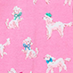 View Baby Girls Poodle Pups Cotton Sleeper Pink swatch with white poodles and small blue and pink bows