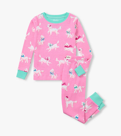 Girls Poodle Pups Cotton Pajama Set