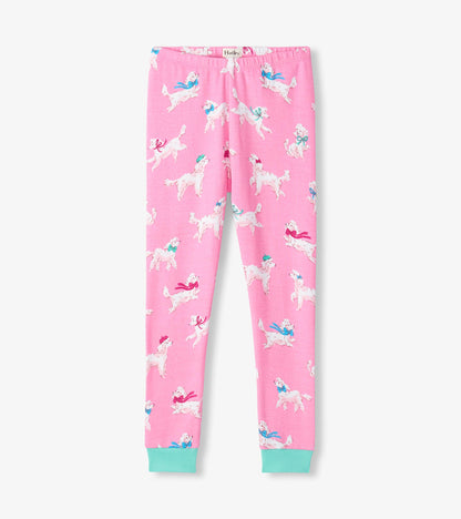 Girls Poodle Pups Cotton Pajama Set