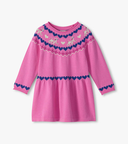 Baby & Toddler Girls Pink Pups Sweater Dress