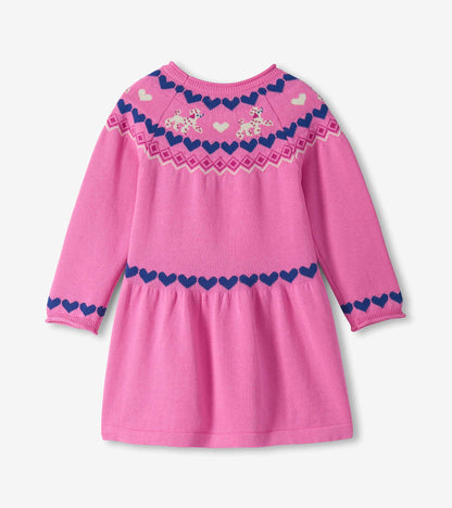 Baby & Toddler Girls Pink Pups Sweater Dress