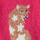 View Girls Feline Everywhere Sweater Pink swatch with a brown cat motif and white star shapes