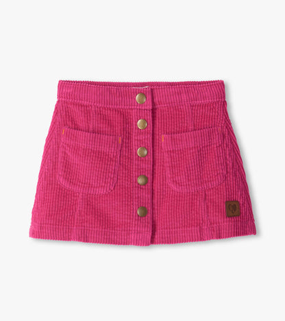 Girls Pink A-Line Corduroy Skirt