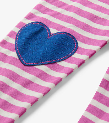 Baby & Toddler Girls Violet Striped Jersey Leggings