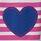 View Baby & Toddler Girls Violet Striped Jersey Leggings Blue heart on pink and white horizontal stripes
