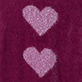 View Girls Raspberry Hearts Fuzzy Sweater Dress Dark raspberry fuzzy fabric with two pink heart shapes