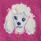 View Baby & Toddler Girls Posh Poodle Furry Sweater Pink furry swatch with white poodle face motif