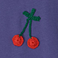 View Baby & Toddler Girls Cherries Gathered Back T-Shirt Two red cherries with green stems on purple fabric