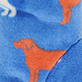 View Boys Dog Silhouette Fleece Slippers Blue swatch with orange dog silhouettes