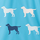 View Boys Dog Silhouette Rain Jacket blue swatch with white and navy dog silhouettes
