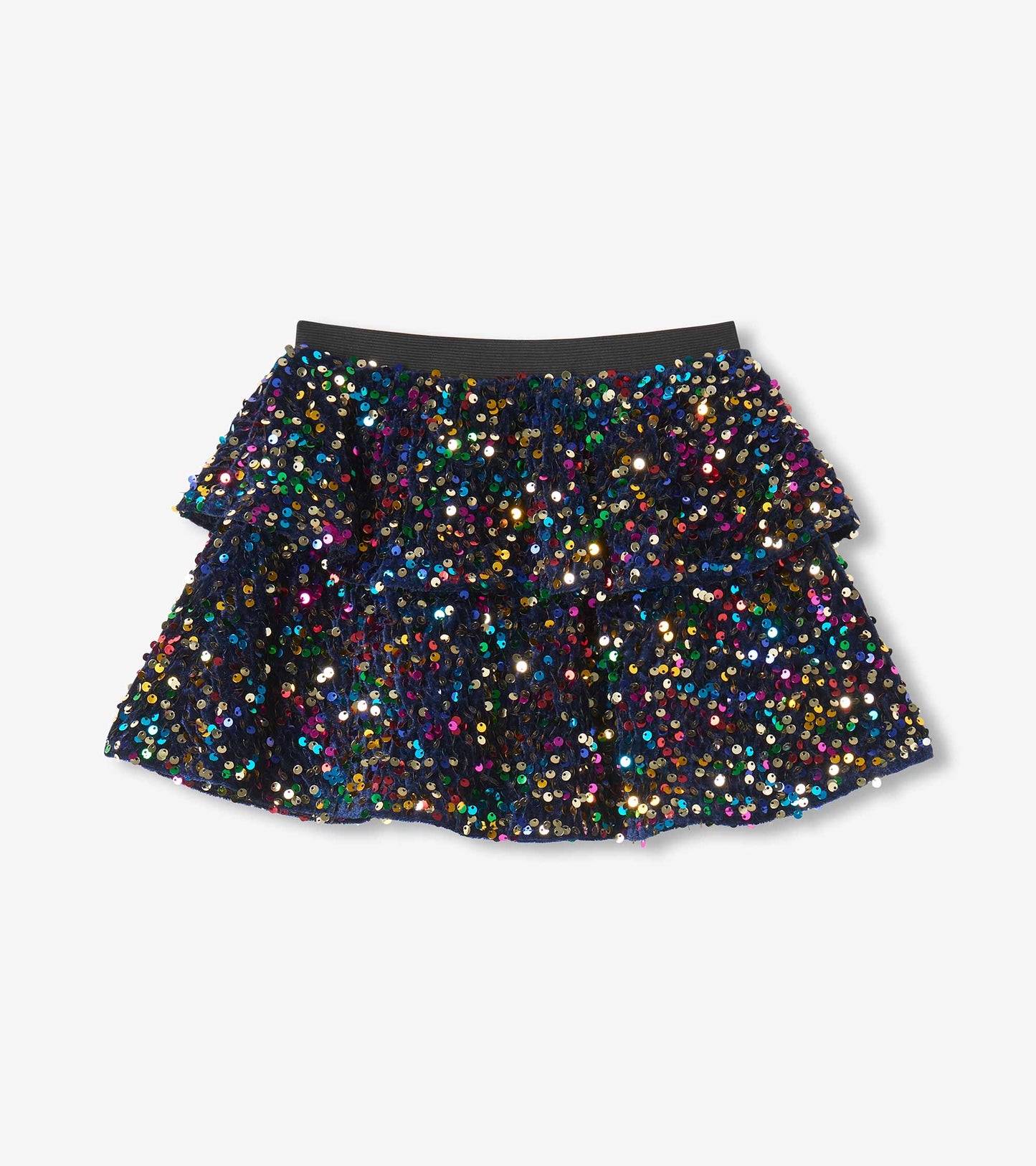 Girls Rainbow Coins Sequins Flounce Skirt