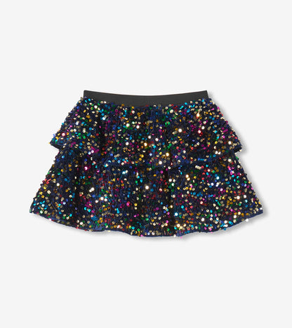 Girls Rainbow Coins Sequins Flounce Skirt