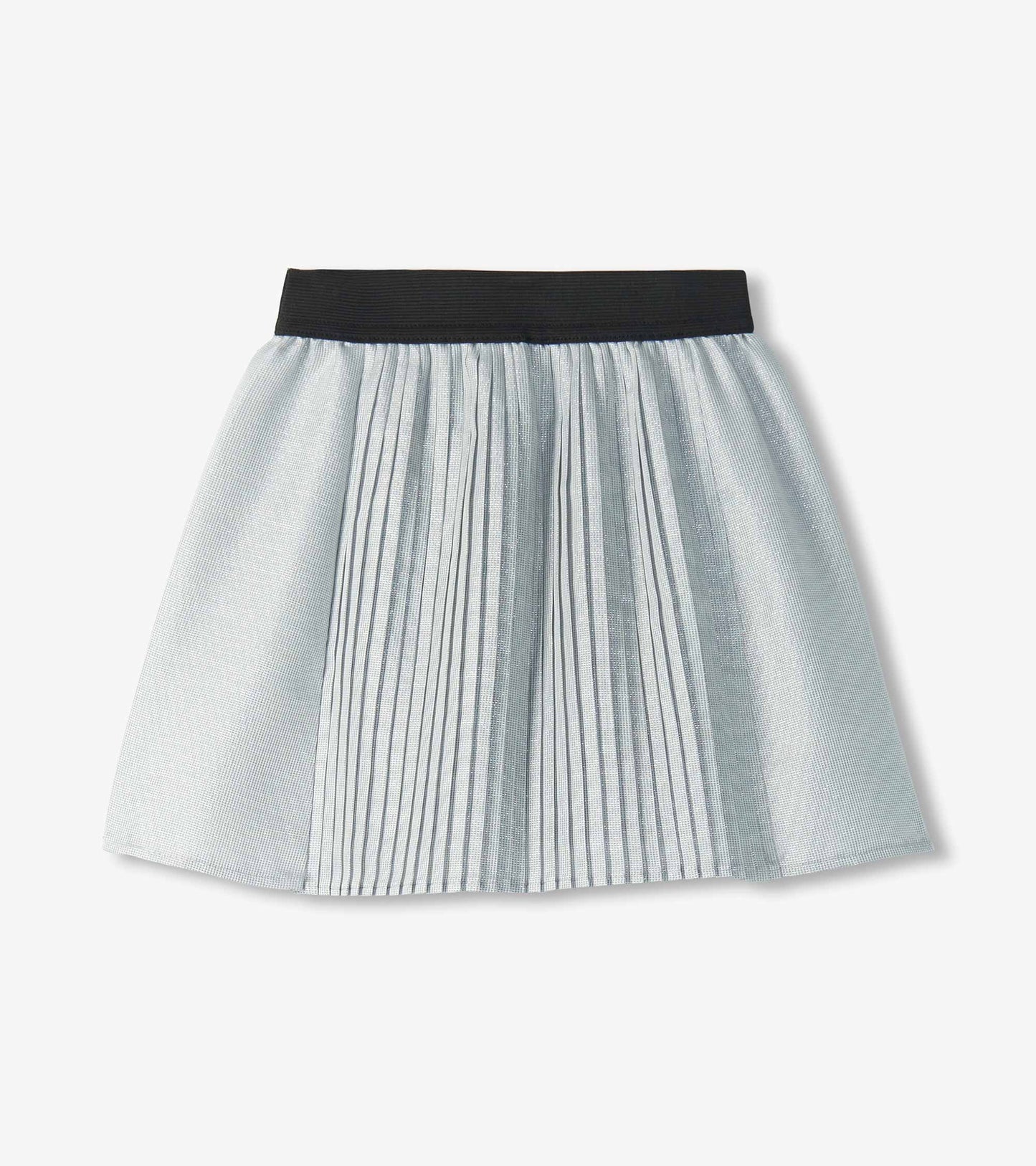 Girls Silver Glitter Pleated Fun Skirt