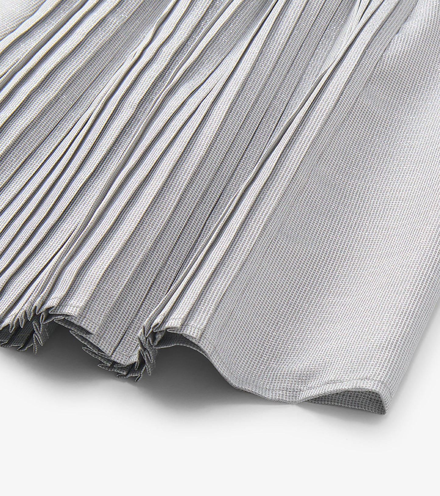 Girls Silver Glitter Pleated Fun Skirt