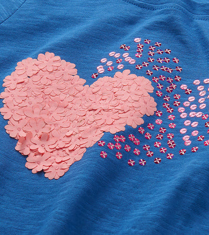 Girls Double Hearts Graphic T-Shirt