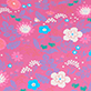 View Girls Tiny Flowers Umbrella pink swatch with tiny multicolored flowers and blue birds