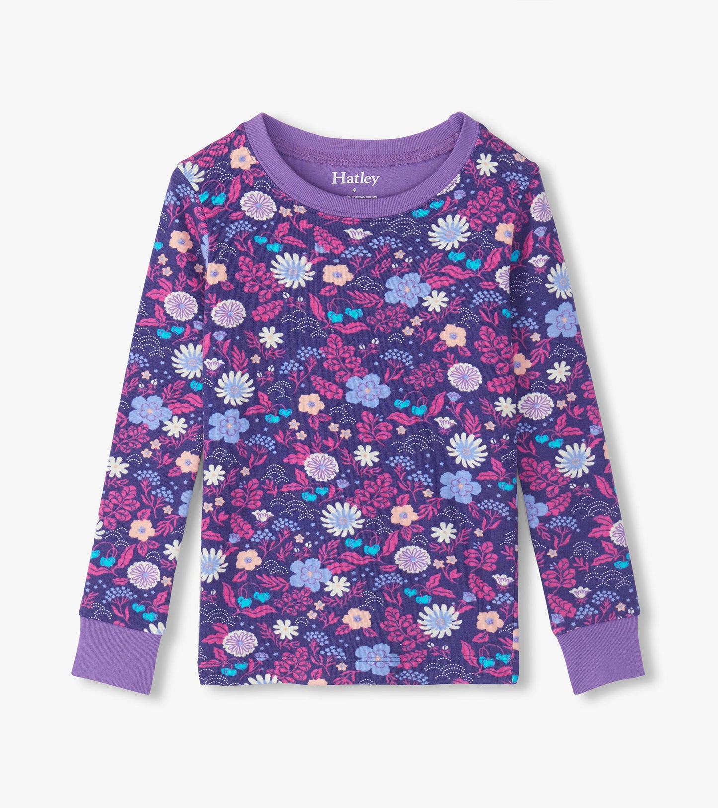 Girls Tiny Flowers Cotton Pajama Set