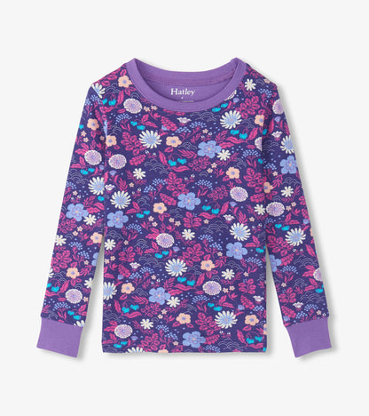 Girls Tiny Flowers Cotton Pajama Set