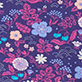 View Girls Tiny Flowers Cotton Pajama Set purple swatch with tiny pink flowers and birds