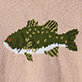 View Boys Fish Crew Neck Sweater green fish motif on heathered beige knit