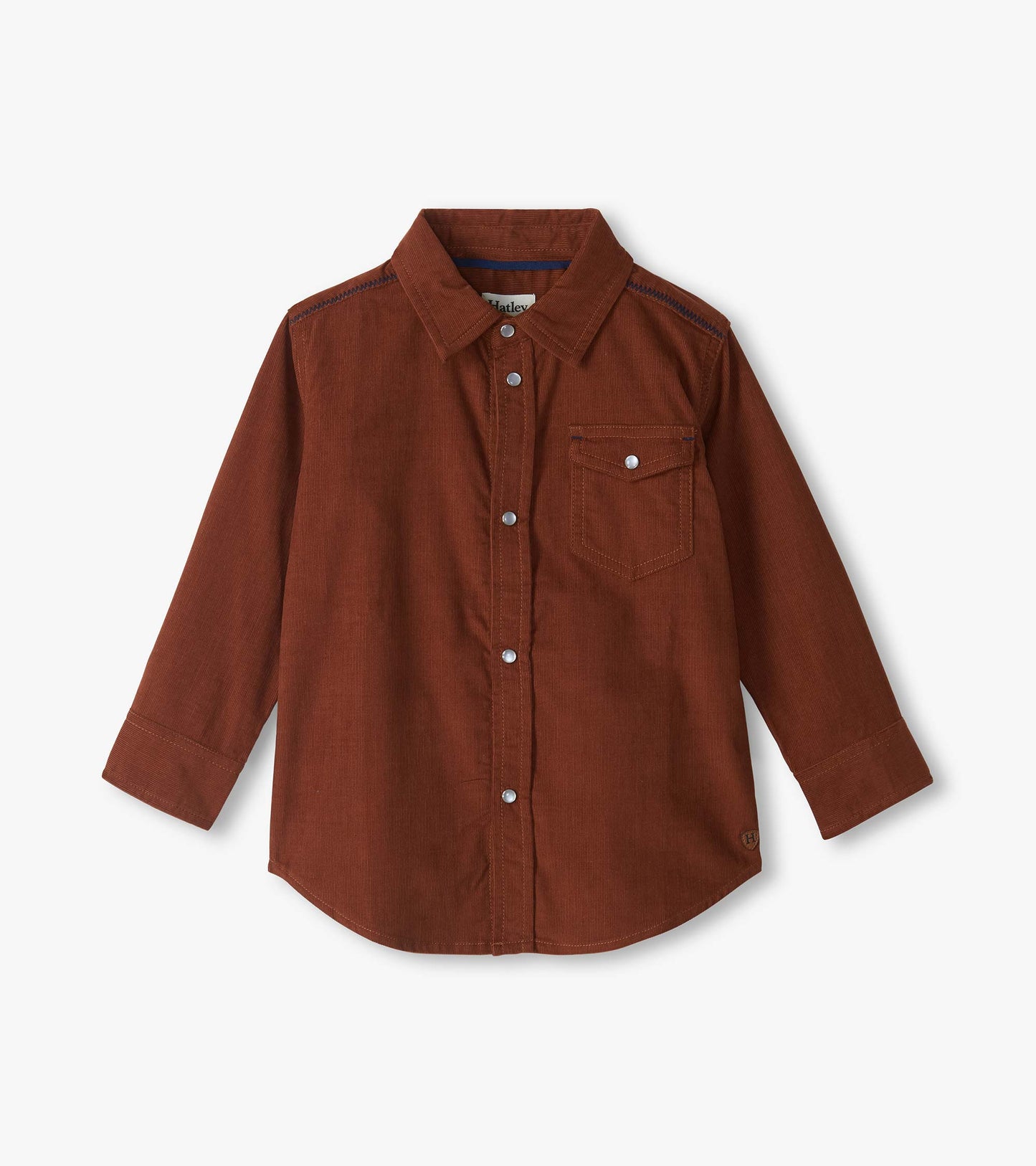 Boys Brown Corduroy Button Down Shirt