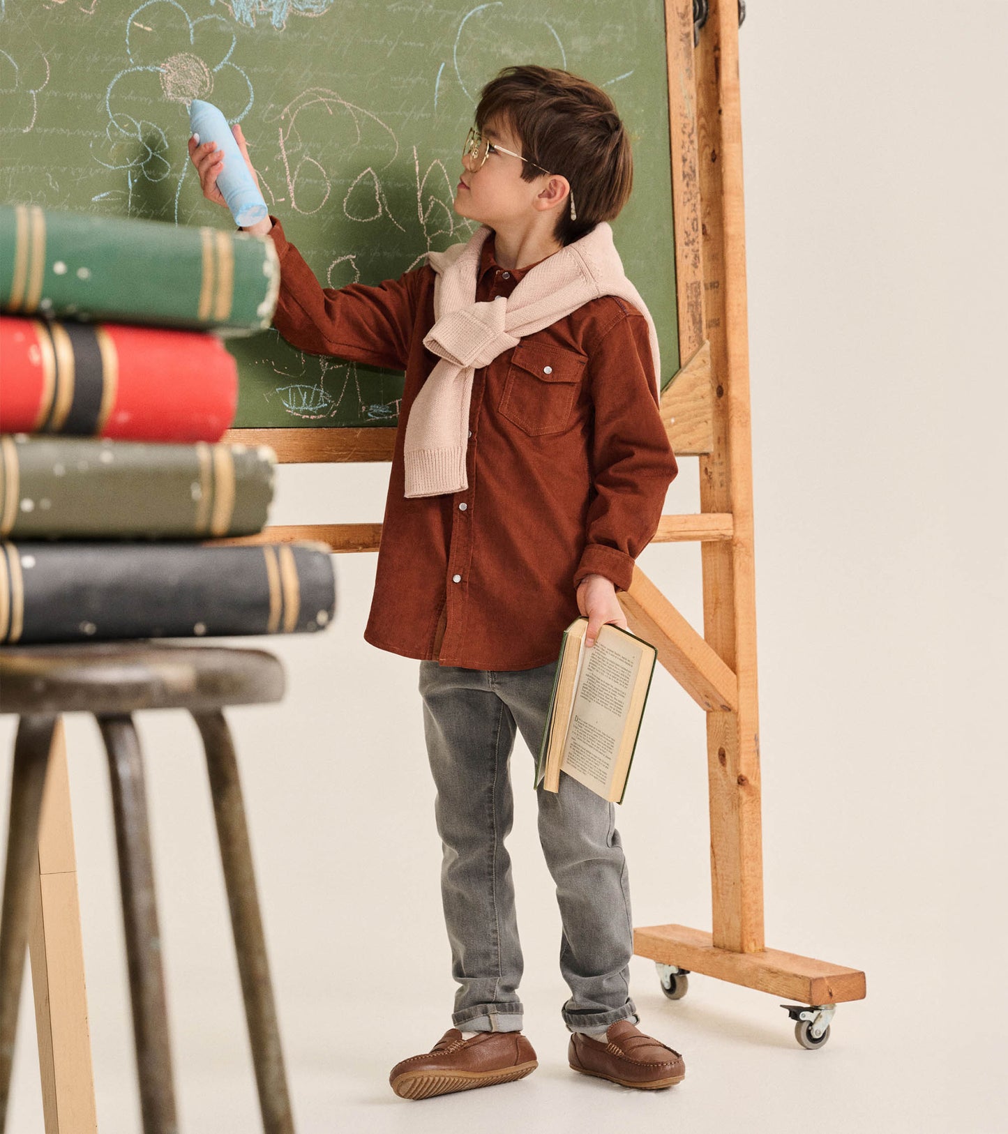 Boys Brown Corduroy Button Down Shirt