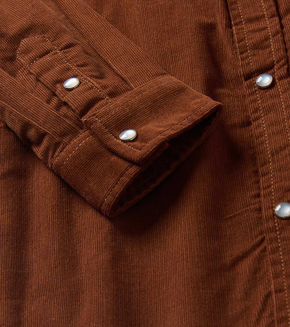 Boys Brown Corduroy Button Down Shirt