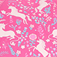 View Girls Unicorn Forest Umbrella Pink swatch with white unicorns, trees, flowers, and stars