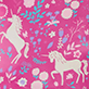 View Toddler Girls Unicorn Forest Rain Boots Pink swatch with white unicorns, flowers, leaves, and dots