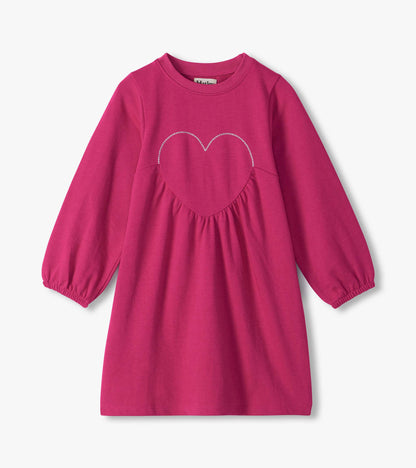 Girls Very Berry Heart Applique Dress