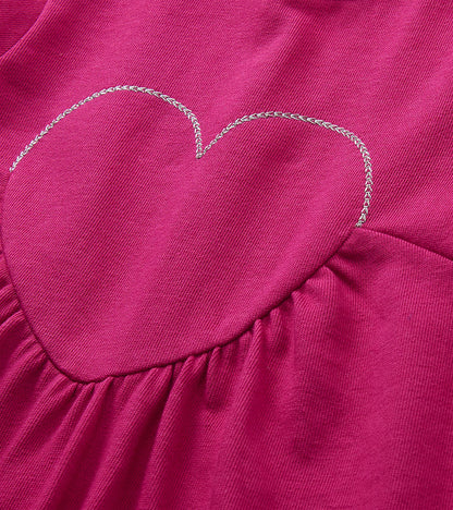 Girls Very Berry Heart Applique Dress
