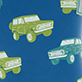 View Boys Vintage Trucks Matte Rain Boots Blue swatch with green and teal vintage truck illustrations