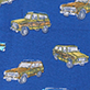 View Boys Vintage Trucks Cotton Pajama Set Blue swatch with scattered vintage pickup trucks in yellow and gray