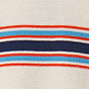 View Boys Varsity Stripe Waffle Henley Cream waffle-knit swatch with horizontal navy and orange stripes