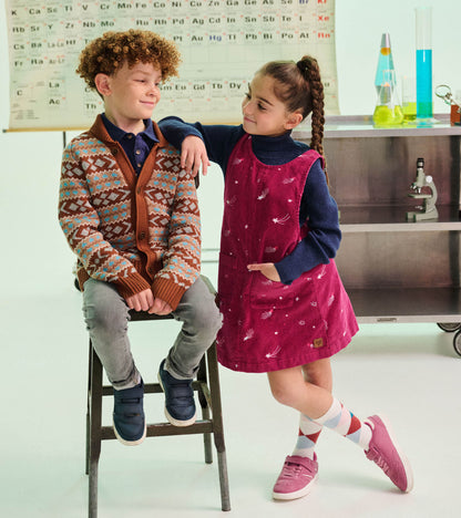 Boys Woodsy Fair Isle Shawl Collar Cardigan
