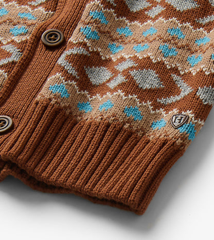 Boys Woodsy Fair Isle Shawl Collar Cardigan