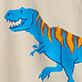 View Baby & Toddler Boys T-Rex Crew Neck T-Shirt Blue dinosaur with orange stripes on cream fabric