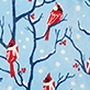 Adult Winter Cardinals Oversized Fleece Hoodie