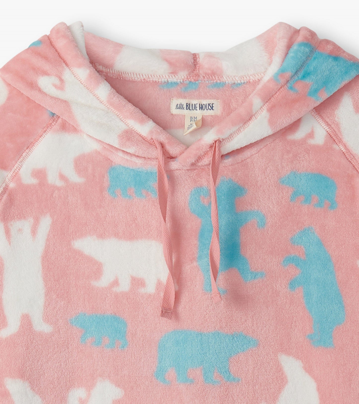 Women's Pink Polar Bears Oversized Fleece Hoodie