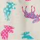 View Women's Patterned Moose Oversized Hoodie - Beige fabric with colorful seahorse and coral-like prints in turquoise, pink, and blue