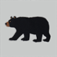 View Women's Black Bears Oversized Hoodie - Black bear silhouette facing left on a light background