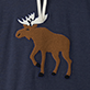 View Women's Moose Oversized Hoodie - Brown moose with white antlers on a dark background