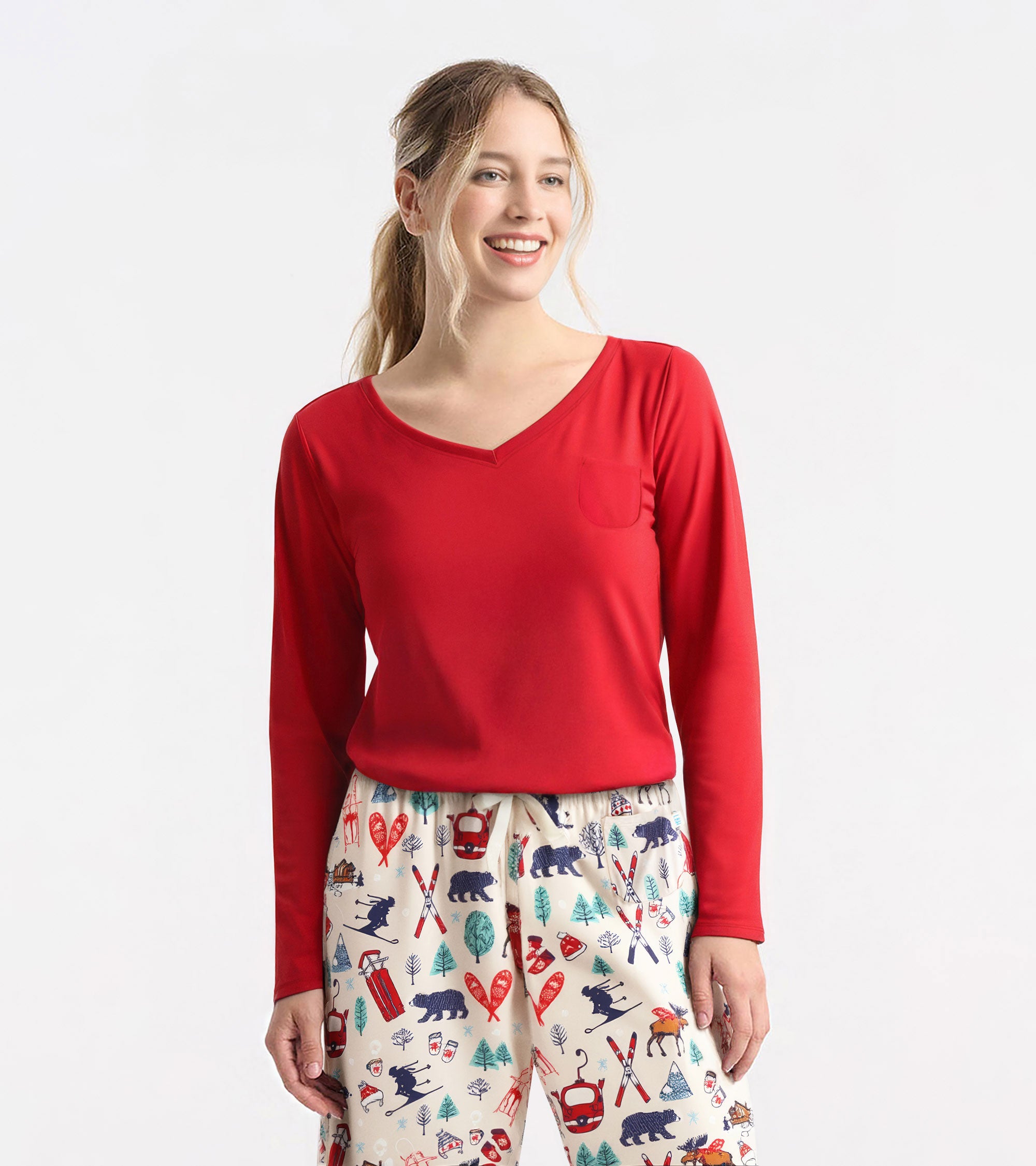 Women's Red Long Sleeve T-Shirt
