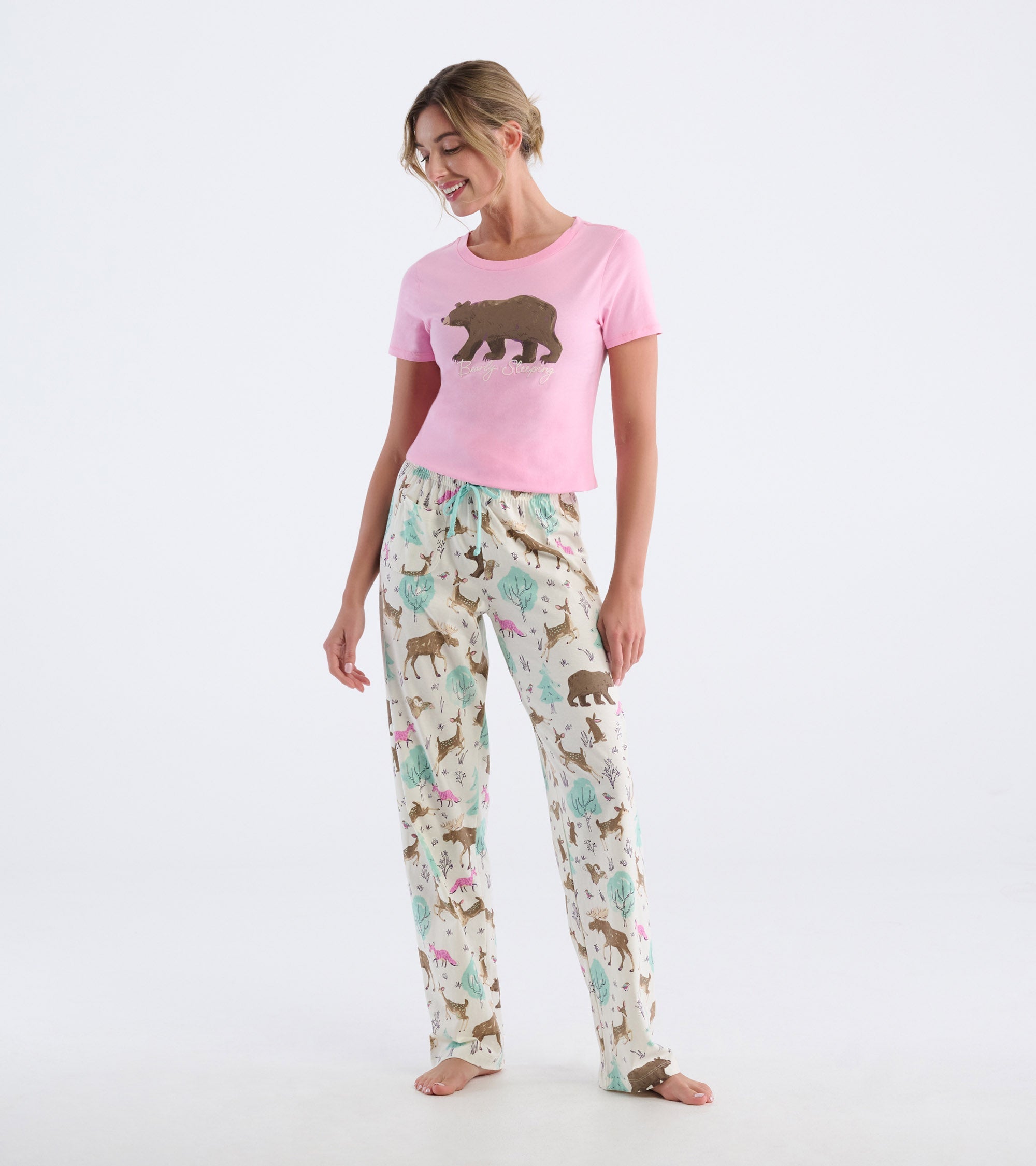 Women's Forest Animals Cotton Pajama Pants