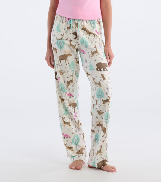 Women's Forest Animals Cotton Pajama Pants