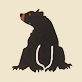 View Black Bears on Natural Women's Cotton Pajama Pants - Black silhouette of a sitting bear with white claw details