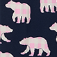 View Mama Bear Women's Cotton Pajama Pants - Pink silhouettes of bears and birds on a dark background