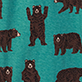 View Women's Brown Bears Cotton Pajama Pants - Pattern of brown bears on a teal background